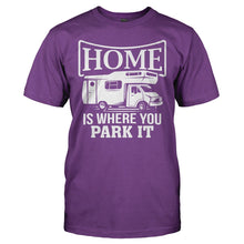 Load image into Gallery viewer, Home Is Where You Park It - T Shirt - HOME_IS_WHERE_YOU_PARK_IT_-_men_-_purlpe