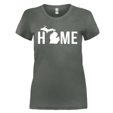 Load image into Gallery viewer, Home State - Michigan - T Shirt - HOME_STATE_-_MICHIGAN_-_ladies_-_charcoal