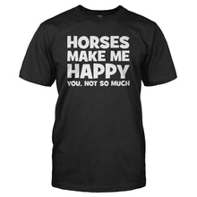 Load image into Gallery viewer, Horses Make Me Happy - T Shirt - HORSES_MAKE_ME_HAPPY_-_Men_-_black