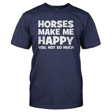 Load image into Gallery viewer, Horses Make Me Happy - T Shirt - HORSES_MAKE_ME_HAPPY_-_Men_-_navyblue