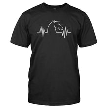 Load image into Gallery viewer, Horse Heartbeat - T Shirt - HORSE_HEARTBEAT_-_Men_-_black