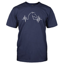 Load image into Gallery viewer, Horse Heartbeat - T Shirt - HORSE_HEARTBEAT_-_Men_-_navyblue