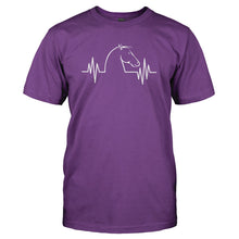 Load image into Gallery viewer, Horse Heartbeat - T Shirt - HORSE_HEARTBEAT_-_Men_-_purple