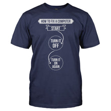 Load image into Gallery viewer, How To Fix A Computer - T Shirt - HOW_TO_FIX_A_COMPUTER_-_Men_-_navyblue