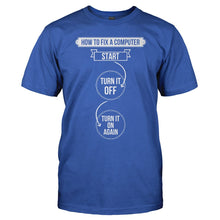 Load image into Gallery viewer, How To Fix A Computer - T Shirt - HOW_TO_FIX_A_COMPUTER_-_Men_-_royalblue
