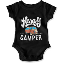 Load image into Gallery viewer, Happy Camper - Baby Bodysuit - Happy_Camper_-_Baby_One-Piece_black