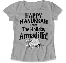 Load image into Gallery viewer, Happy Hanukkah From The Holiday Armadillo - T Shirt - Happy_Hanukkah_From_The_Holiday_Armadillo_women_heather