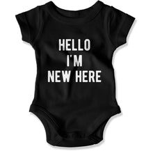 Load image into Gallery viewer, Hello I'm New Here - Baby Bodysuit - Hello_I_m_New_Here_-_Baby_One-Piece_black