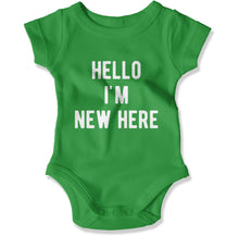 Load image into Gallery viewer, Hello I'm New Here - Baby Bodysuit - Hello_I_m_New_Here_-_Baby_One-Piece_irish_green