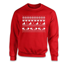 Load image into Gallery viewer, Hockey - Ugly Christmas Sweater - T Shirt - Hockey_-_Ugly_Christmas_Sweater_crewneck_red
