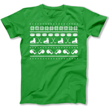 Load image into Gallery viewer, Hockey - Ugly Christmas Sweater - T Shirt - Hockey_-_Ugly_Christmas_Sweater_men_kelly