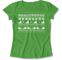 Load image into Gallery viewer, Hockey - Ugly Christmas Sweater - T Shirt - Hockey_-_Ugly_Christmas_Sweater_women_kelly