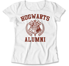Load image into Gallery viewer, Hogwarts Alumni - T Shirt - Hogwarts_Alumni_women_white