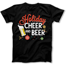 Load image into Gallery viewer, Holiday Cheer and Beer - T Shirt - Holiday_Cheer_and_Beer_men_black