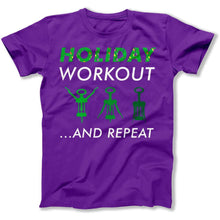 Load image into Gallery viewer, Holiday Workout - T Shirt - Holiday_Workout_men_purple