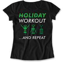Load image into Gallery viewer, Holiday Workout - T Shirt - Holiday_Workout_women_black