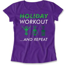 Load image into Gallery viewer, Holiday Workout - T Shirt - Holiday_Workout_women_purple