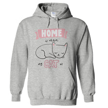 Load image into Gallery viewer, Home is Where my Cat Is - T Shirt - Home_is_Where_my_Cat_Is_hoodie_heathergrey