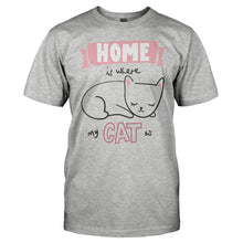 Load image into Gallery viewer, Home is Where my Cat Is - T Shirt - Home_is_Where_my_Cat_Is_men_heathergrey