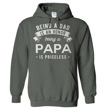 Load image into Gallery viewer, Being a Dad is an Honor. Being a Grandpa is priceless. - T Shirt - Hoodies_-_Charcoal_4c7403b0-68e8-4f2c-9325-68dd0c419a2d