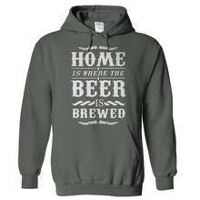 Load image into Gallery viewer, Home Is Where The Beer Is Brewed - T Shirt - Hoodies_-_Charcoal_aca30a09-93e9-4400-89aa-2f37acd88c93