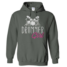 Load image into Gallery viewer, Drummer Girl - T Shirt - Hoodies_-_Charcoal_ad058d6c-852f-4cde-bb4c-bbbb2e2ac67c