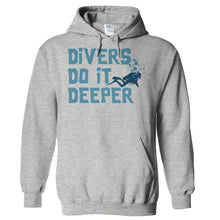 Load image into Gallery viewer, Divers Do It Deeper - T Shirt - Hoodies_-_Heather_Grey_0559c596-dc8f-4a7f-b5c7-3265c4135fa8