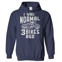 Load image into Gallery viewer, I Was Normal 3 Motorcycles Ago - T Shirt - Hoodies_-_Navy_700960a9-74f5-4325-b574-e53fc6dba8a9
