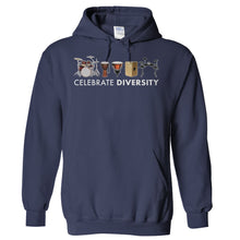 Load image into Gallery viewer, Celebrate Diversity - Drums - Full Color - T Shirt - Hoodies_-_Navy_9a939060-d96d-4d3a-9149-ac9f8043449b