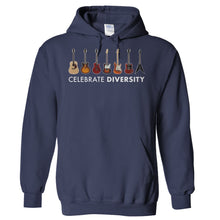 Load image into Gallery viewer, Celebrate Diversity - Guitar - Full Color - T Shirt - Hoodies_-_Navy_b8c2adad-f2ec-4704-b1e5-f144cdb888b8