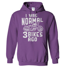 Load image into Gallery viewer, I Was Normal 3 Motorcycles Ago - T Shirt - Hoodies_-_Purple_60c3ff20-e5aa-476c-899f-b1bb4fd1bba3