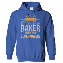 Load image into Gallery viewer, I'm a Gluten Free Baker, What's Your Superpower? - T Shirt - Hoodies_-_Royal_1d3fc8f7-1cb5-441e-b449-17df0d35d05e