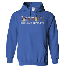 Load image into Gallery viewer, Celebrate Diversity - Drums - Full Color - T Shirt - Hoodies_-_Royal_2be6d69e-d1c2-44ef-9a17-3bfc617b9f06