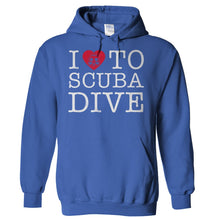Load image into Gallery viewer, I Love To Scuba Dive - T Shirt - Hoodies_-_Royal_2fb219a5-0d90-4ed8-b99a-d815523acc3a