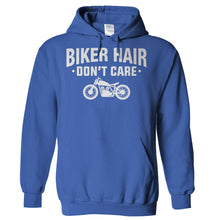 Load image into Gallery viewer, Biker Hair Don't Care - T Shirt - Hoodies_-_Royal_43a3f748-d822-4d3e-92bc-a22462f63dc6