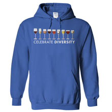 Load image into Gallery viewer, Celebrate Diversity - Wine - T Shirt - Hoodies_-_Royal_aaa01d7d-7b8a-4c62-ad67-7f24013624d8
