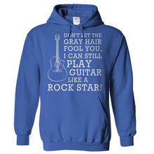 Load image into Gallery viewer, Don't Let The Gray Hair Fool You - Guitar - T Shirt - Hoodies_-_Royal_c0d0e1e9-5d06-4d45-9c45-eaf411a553e9