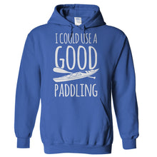 Load image into Gallery viewer, I Could Use A Good Paddling - T Shirt - Hoodies_-_Royal_f81dec9f-8ed0-4236-ab2e-7c3a07c57986