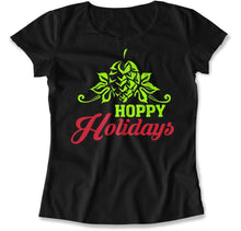 Load image into Gallery viewer, Hoppy Holidays - T Shirt - Hoppy_Holidays_women_black