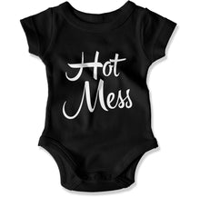 Load image into Gallery viewer, Hot Mess - Baby Bodysuit - Hot_Mess_-_Baby_One-Piece_black