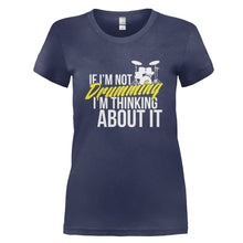 Load image into Gallery viewer, If I'm Not Drumming I'm Thinking About It - T Shirt - IF_I_M_NOT_DRUMMING_I_M_THINKING_ABOUT_IT_-_Ladies_-_navyblue