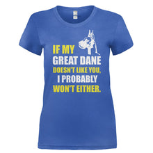 Load image into Gallery viewer, If My Great Dane Doesn't Like You - T Shirt - IF_MY_GREAT_DANE_DOESN_T_LIKE_YOU-_Ladies_-_Royal