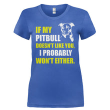 Load image into Gallery viewer, If My Pit Bull Doesn't Like You - T Shirt - IF_MY_PIT_BULL_DOESN_T_LIKE_YOU-_Ladies_-_Royal