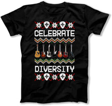 Load image into Gallery viewer, Celebrate Diversity Guitar Ugly Sweater - ILA-41 T Shirt - T Shirt - ILA-41-TSHIRT