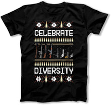 Load image into Gallery viewer, Celebrate Diversity Gun Ugly Sweater - ILA-44 - T Shirt - ILA-44-TSHIRT