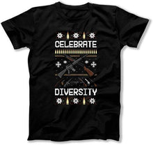Load image into Gallery viewer, Gun Ugly Sweater Celebrate Diversity - ILA-45 - T Shirt - ILA-45-Mens-_Black