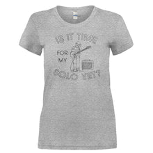 Load image into Gallery viewer, Is It Time For My Guitar Solo Yet? - T Shirt - IS_IT_TIME_FOR_MY_GUITAR_SOLO_YET-_Ladies_-_Grey