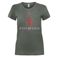 Load image into Gallery viewer, It's In My Veins - Drums - T Shirt - IT_S-IN-MY-VEINS-DRUMS-Ladies-charcoal