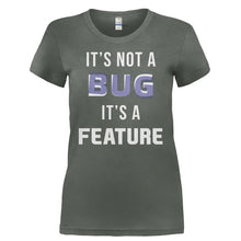 Load image into Gallery viewer, It's Not A Bug, It's A Feature - T Shirt - IT_S_NOT_A_BUG_IT_S_A_FEATURE-_Ladies_-_Charcoal