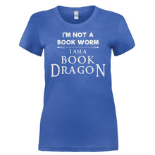Load image into Gallery viewer, I Am A Book Dragon - T Shirt - I_AM_A_BOOK_DRAGON-_Ladies_-_Royal